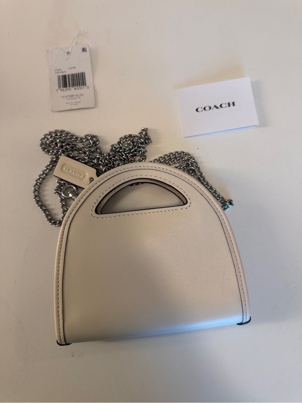 NWT Coach D-Ring Top Handle Crossbody Bag – Chalk White